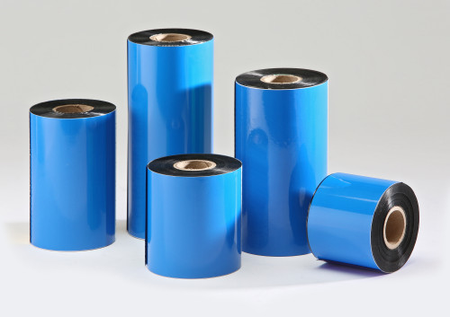 Rolls of Black Wax Thermal Transfer Ribbons.