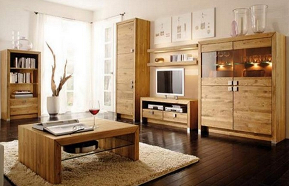 Wooden furniture.